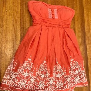 Windsor Strapless coral dress